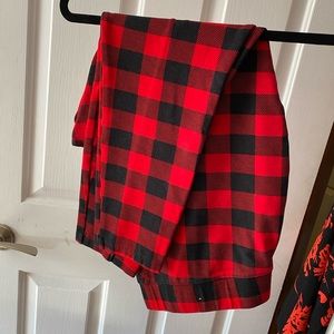 Plaid seam front leggings